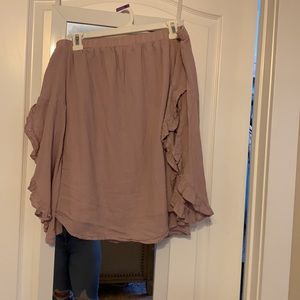 Off the shoulder light purple top